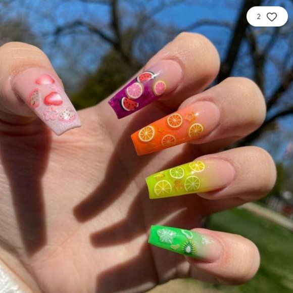 Fruit nail slice charms with box - Picture 2 of 3